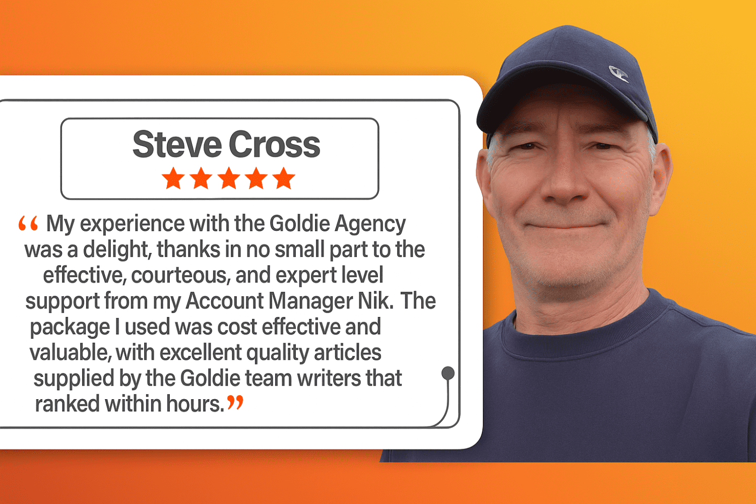 Testimonial from Steve Cross