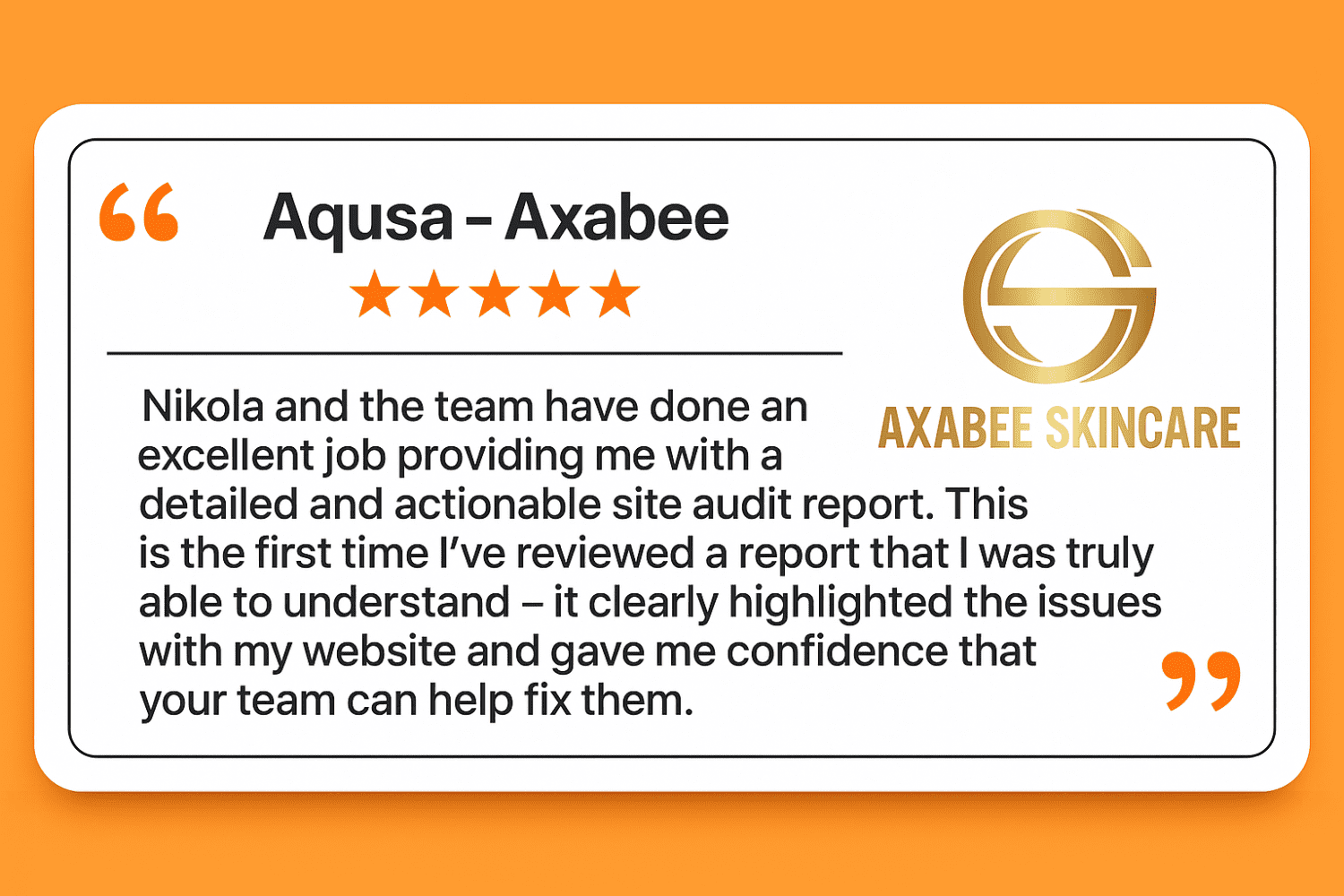 Testimonial from Aqusa, Axabee